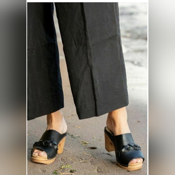 Calou Stockholm Leather Black Sandal Clogs Sz EU 41 - Picture 2 of 10